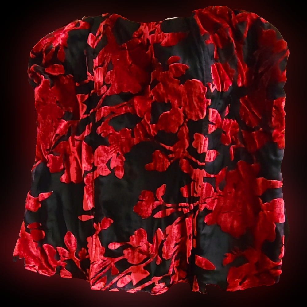 Elegant Red Floral Women's Bustier Top